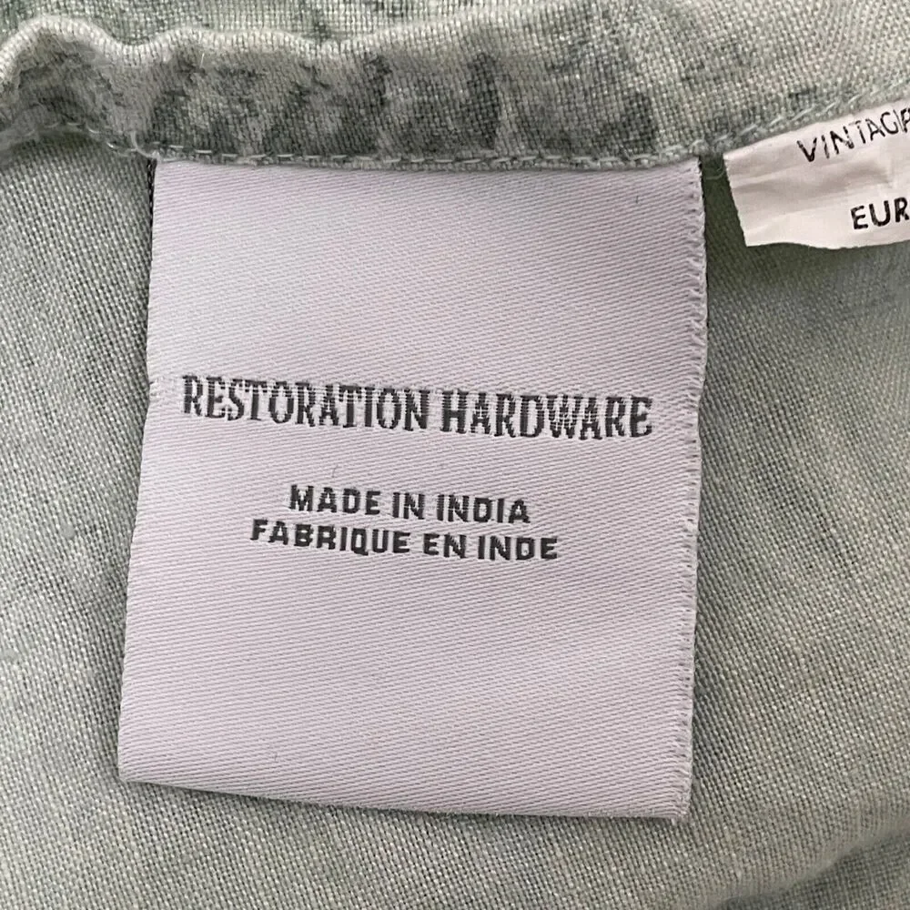 Restoration Hardware Paisley Euro Sham Green French Country Linen 27